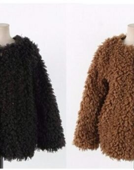 Manteau en fausses Fourrure Agneau Laine D'hiver